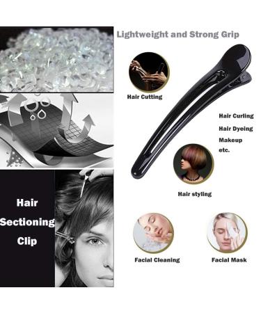 12 Large Duck Hair Clips Set for Hairdressing - Black Crocodile Clamps for Salon & Sports - 3 Sizes Included - Buy Online on GoSupps.com