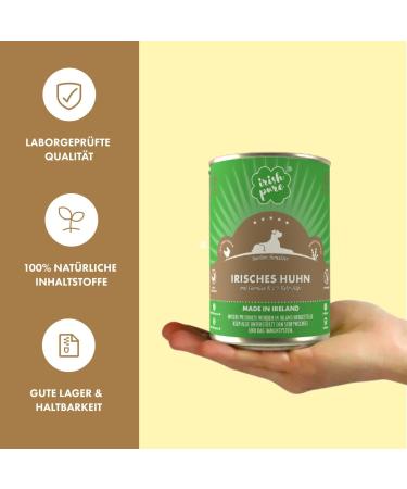 Irish Pure Premium Senior Wet Dog Food | 12 x 390g | Irish Chicken | Vitamins | Grain Free | Sensitive | with Superfood Kelp Seaweed | Wet Food for All Breeds - Buy Online on GoSupps.com