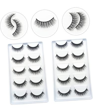 Beavorty 10 Pairs Fake eyelashes reusable eyelashes natural look magnetic lashes fluffy natural eyelashes false eyelashes for beginners short fake eye lashes chemical fiber make up 5d - Buy Online on GoSupps.com
