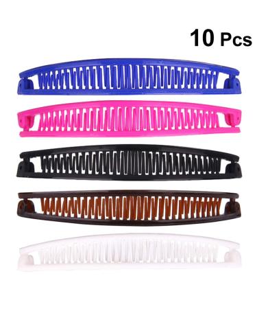 Minkissy 10-Piece Banana Hair Ponytail Holders & Hair Claw Set for Women | Stylish Fish Shape Combs for Daily & Party Use - Buy Online on GoSupps.com