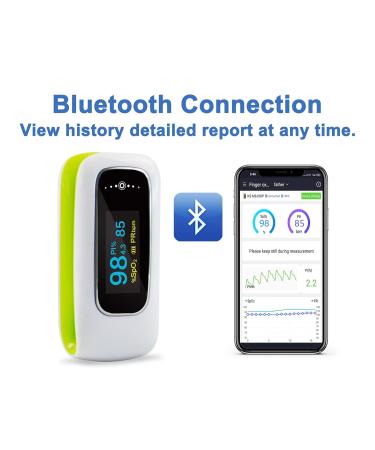 Rechargeable Oxygen Monitor Finger Adults Bluetooth Pulse Oximeter CE Approved with Heart Rate and Perfusion Index Free App iOS & Android and OLED Display - Buy Online on GoSupps.com