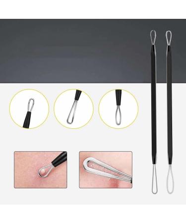 LANTRO JS Pimple Popper Tool Kit 10pcs Blackhead Remover Tool Needles Carbon Steel Comedone Extractor Tools for Removing Pimple Blackheads Zit on Face Acne Removal Kit with Case(Black) - Buy Online on GoSupps.com