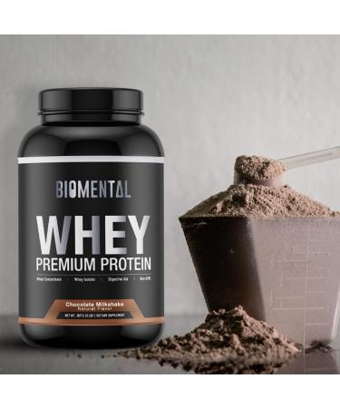 Biomental Chocolate Whey Protein Powder - Muscle Growth & Recovery - 2 lbs Premium Fitness Supplement - Zero Artificial Flavors & Sweeteners - Buy Online on GoSupps.com