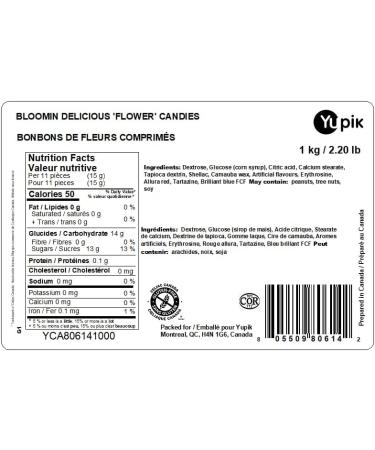 Yupik Flower Pressed Candies 1 kg Gluten-Free Kosher Sweet Flavor Flower-Shaped Treats Candy Machine Refills Fun & Nostalgic Delicious Snacks Ideal for Gifting Holidays & Baking - Buy Online on GoSupps.com