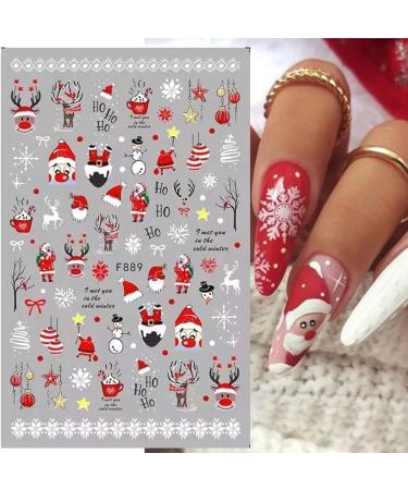 Cartoon Christmas Nail Stickers 9 Sheets Self-Adhesive Nail Decal Nail Art Decoration Design Supplies - Buy Online on GoSupps.com