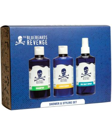 The Bluebeards Revenge Shower & Styling Set Men s 3 piece gift set Includes Shampoo (300ml) Conditioner (300ml) & Sea Salt Spray (300ml) - Buy Online on GoSupps.com