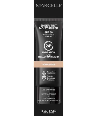 Marcelle Sheer Tint Moisturizer SPF 30 Porcelain with Hyaluronic Acid and Aloe Hypoallergenic Non-Comedogenic Fragrance-Free Paraben-Free Oil-Free 40 mL - Buy Online on GoSupps.com