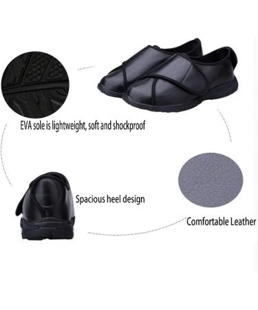 LEEWE Diabetic Orthopedic Slipper Sneakers - Extra Wide Shoes for Swollen Feet, Arthritis, and Edema - Supportive & Comfortable - Black (Size 44) - Buy Online on GoSupps.com