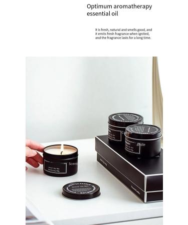 Scented Candle Gift Kit - Aromatherapy Soy Wax for Stress Relief & Relaxation | Perfect for Home Women Festivals Bath & Yoga | Black Tinplate Jar - Buy Online on GoSupps.com