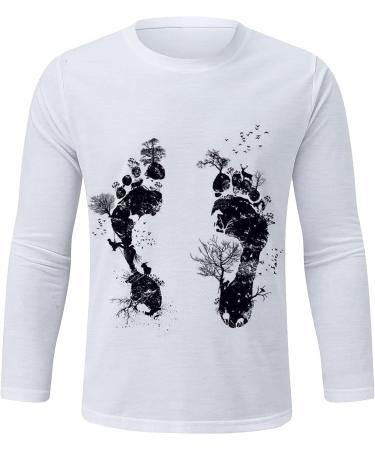 Men's Regular-Fit Long-Sleeve Graphic T-Shirt - White - Size XL - Buy Online on GoSupps.com