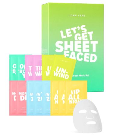 I Dew Care Let's Get Beauty Sheet Faced 14 Day Beauty Sheet Mask Set 0.67 fl oz (20 ml) Each