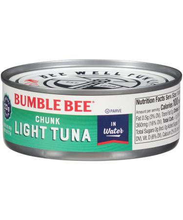 Bumble Bee Chunk Light Tuna in Water 5 oz Cans (Pack of 24) - Wild Caught, 22g Protein - Non-GMO, Gluten-Free, Kosher - Ideal for Tuna Salad & Recipes - Buy Online on GoSupps.com