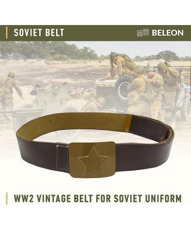 Soviet WW2 Vintage Belt for Uniform - Russian Military Surplus with USSR Buckle - Brown Canvas Military Belt for Men - Buy Online on GoSupps.com