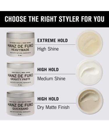 Hanz de Fuko Heavymade Pomade 2 oz. 2 Pack | Extreme Hold & High Shine | Vegan & Organic - Buy Online on GoSupps.com