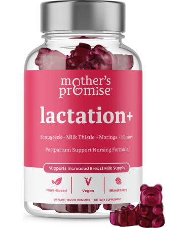 Mother's Promise Lactation Supplement Gummies for Breast Milk Production Increase | Postnatal Lactation Support for Breastfeeding, Nursing & Lactating with Fenugreek, Moringa & Milk Thistle | Vegan 1