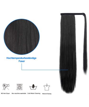 Jesslab 71cm Straight Ponytail Extensions - Heat-Resistant Thick Natural Wrap Hair for Women & Girls - Buy Online on GoSupps.com