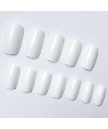 LoveOurHome 240pc White Press on Nails - Medium Square Fake Nails with Adhesive | Gel False Nail Tips for Women & Girls | Perfect Artificial Manicure Decor - Buy Online on GoSupps.com