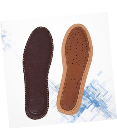 NOLITOY Men's Shock-Absorbing Insoles - Damping Shoe Pads for Plantar Charcoral - Comfortable Leather Insoles in Brown Size 2 - International Shipping Available - Buy Online on GoSupps.com