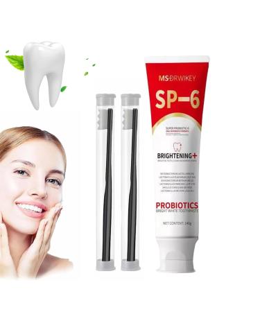 Ms Drwikey Probiotics Brilliant White Toothpaste, 120g Ms Drwikey Super Probiotic-6 Toothpaste, Deep Cleaning Toothpaste, Sp-6 Ultra Whitening Toothpaste, Fresh Breath (1PC)