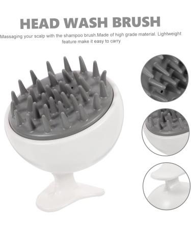 Mikinona 2-Piece Shampoo Massage Brush Set - Scalp Peeling & Scraping Accessories for Daily Care | Grayscale 9.5x8.4x8.1cm - Buy Online on GoSupps.com
