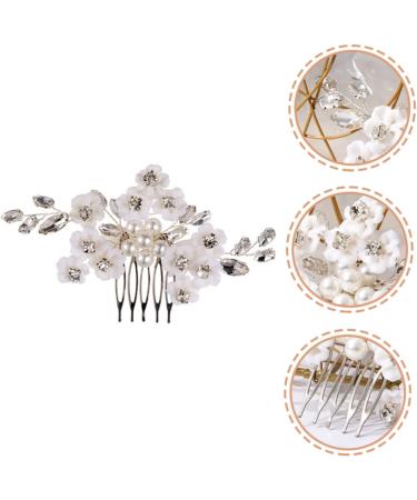 Ipetboom Bridal Comb Hair Combs Pin Wedding Hair Combs Wedding Hair Accessories Hair Deyer Wedding Hair Clip Wedding Decor Flower Hair Comb Hand Made White Pearl Hair Piece Bride - Buy Online on GoSupps.com