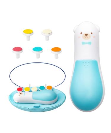 Baby Nail Trimmer Electric Baby Nail Clippers 6 in 1 Baby Nail File Nail File Baby Grooming Kit Manicure Set for Toddler or Adults (Blue-New)