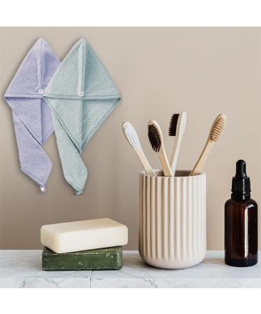 Hair Turban Drying Towel Wrap - Quick Dry Microfiber 2 Pack | Super Absorbent Hair Drying Towels for Fast Hair Care - Buy Online on GoSupps.com