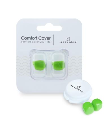 Ear Plugs for Sleeping Acousdea Reusable Moldable Silicone Ear Plugs Waterproof Suitable for Snoring Swimming Working Studying Noise Cancelling up to 40 dBSPL GREENwith Carry Case 1 Pair Simple Green