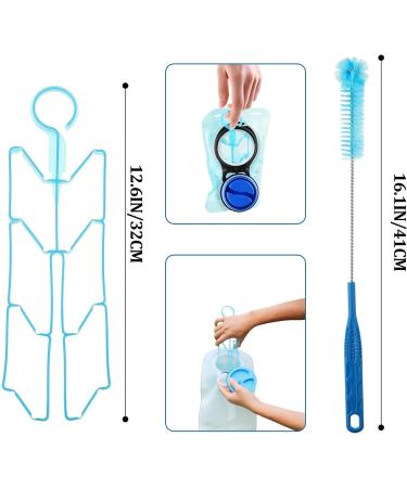2 Pack Hydration Bladder Cleaning Kit - 10 in 1 Water Bladders Cleaner Set with Flexible Brushes and Drying Frame - Buy Online on GoSupps.com