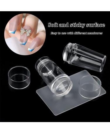 saijer Nail Art Stamper 4 PCS Silicone Nail Art Stamper With Scrapers 8 PCS Nail Art Stamping Plates Transparent Jelly Nail Stamp Manicure Tools Nail Plates Soft Stamper for DIY Nail Art Design - Buy Online on GoSupps.com