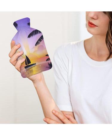 Sunset Boat Hot Water Bottle with Plush Cover - Cozy Hand Warmer for Adults & Children (26.5x15.3cm) - International Shipping Available - Buy Online on GoSupps.com