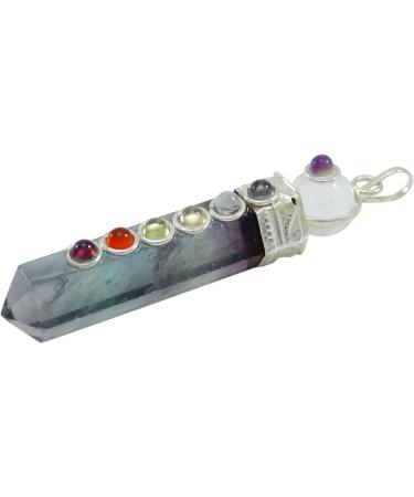 Harmonize Fluorite Stone Pencil Wand Pendant Reiki Healing Crystals Balancing 7 Chakra Balancing Therapy - Buy Online on GoSupps.com