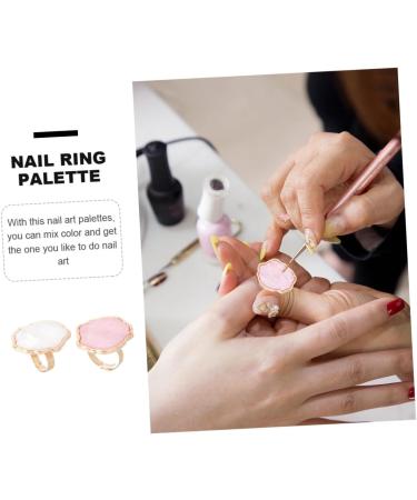 2 pi ces Palette de M lange pour Vernis Ongles Bague R sine Marbr e Portable Outil Manucure Professionnel et Maison - Buy Online on GoSupps.com