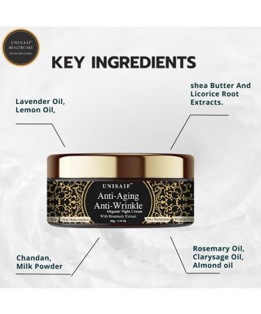 Buy Anti Aging Face Cream | Anti Wrinkle Moisturizer with Lavender Lemon & Licorice | Night Cream for Women (50g) - Free International Shipping - Buy Online on GoSupps.com