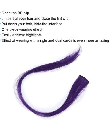 Colorful Hair Extensions Multicolor Party Highlight Straight Hair Clips Girls Synthetic Hair Extensions Colorful Hair Extensions Highlight Wig Clips Hair Extensions Highlight Wigs Women's(Purple) - Buy Online on GoSupps.com