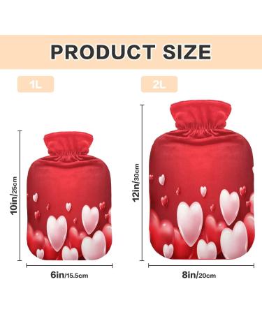 Buy Lovely Realistic Vector Heart Hot Water Bottle & Cover - Soft & Warm 2L for Winter Relief | Perfect for Bed Hand Neck & Shoulders - Buy Online on GoSupps.com
