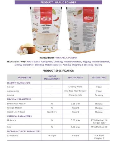 Mum's Premium Garlic Powder 150g - High-Quality Seasoning for Cooking - Buy Online on GoSupps.com
