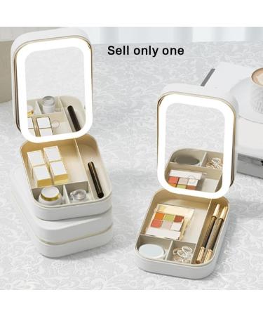 Naemriee LED Three-Color Adjustable Makeup Mirror Three Colors Brightness Adjustable Makeup Mirror with Lights White - Buy Online on GoSupps.com