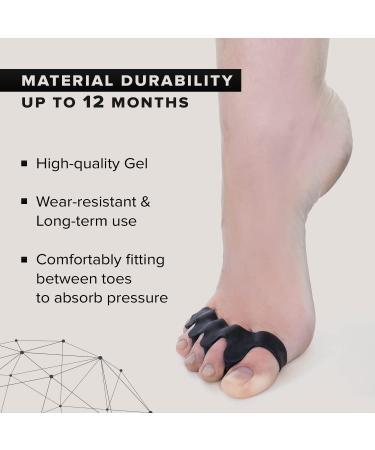 2023 EasyFeet Correct Toes Toe Separators - Bunion Corrector for Men and Women - Hammer Toe Straightener - Bunion Relief Toe Splint - Black - Buy Online on GoSupps.com