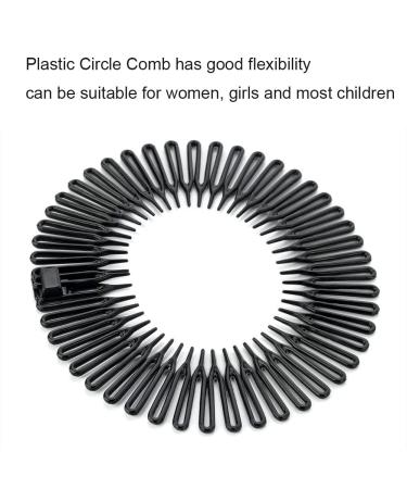 Stretch Comb 2 Pack - Full Circular Zigzag Plastic Headband for All Hair Types | Hair Accessories for Long & Short Hair (Black) - Buy Online on GoSupps.com
