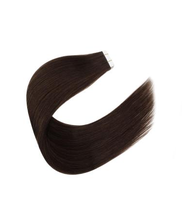 SixStarHair Invisible Tape Extensions - 12 Inch Real Hair 20pcs 30g #2 Dark Brown Tape-in Hair Extensions - Buy Online on GoSupps.com