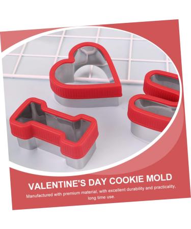Zerodeko 9 Pcs Valentine's Day Stencils Reusable Cake Mold Kitchen Chocolate Molds Valentines Day Cookie Cutters Letter Stamps for Clay Cookie Mold Sandwich Die Cutting Stainless Steel Red - Buy Online on GoSupps.com