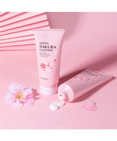 ACSUSS Pure Sakura Facial Wash Foam Cleanser Deep Cleaning Cream Gentle on Skin Oil Control Moisturizing Pink One Size One Size Pink - Buy Online on GoSupps.com