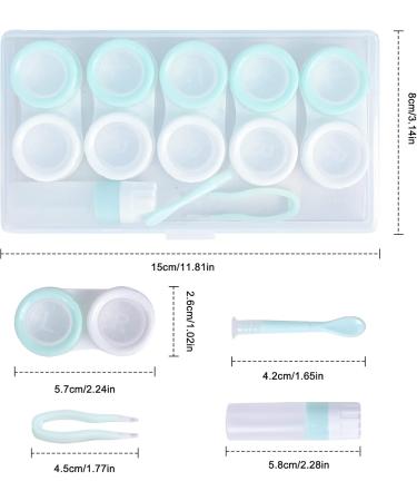 Joyan 5 Pair Contact Lenses Case - Portable Storage for Travel & Daily Use - Green & White - Buy Online on GoSupps.com