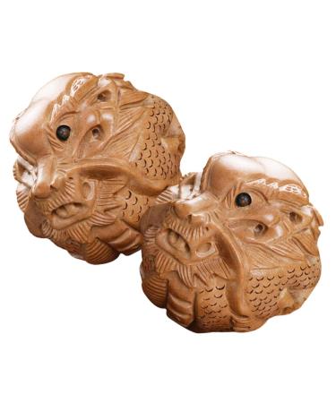 Ibasenice 2st Baoding balls made of wood Chinese massage balls T-tool Chinese hand of the Gunkel Bath balls for adult Baoding balls for the hands handball old mahogany.