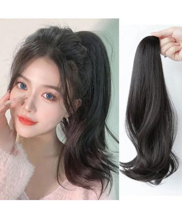 Rcygfsu Black Brown Wavy Wig Style Hip- High Ponytail Natural Forcing Fake Ponytail Female Braid - Buy Online on GoSupps.com
