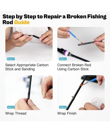 Fishing Rod Repair Kit - All-in-One Supplies for Freshwater & Saltwater Rods | Includes Glue and Carbon Fiber Sticks for Easy Repair and Rod Building - Buy Online on GoSupps.com