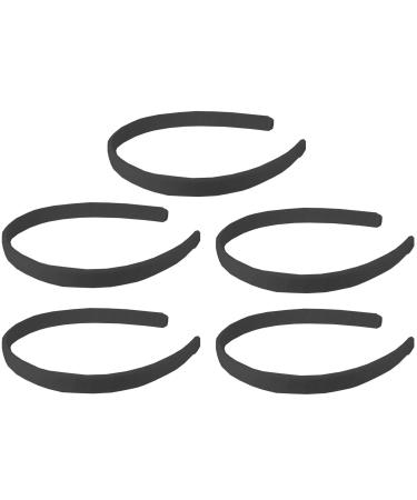 Q-YO Grosgrain Wrapped Headbands For Girls DIY Craft (5pc 1/2 Wrapped headbands-Black) 5pc 1/2 Wrapped headbands--Black