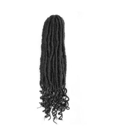 Goddess Faux Locs Crochet Hair 24 Inch | Curly Ends | 6 Packs | Pre-looped Synthetic Braids for Women - 1B 24 Inch - Buy Online on GoSupps.com