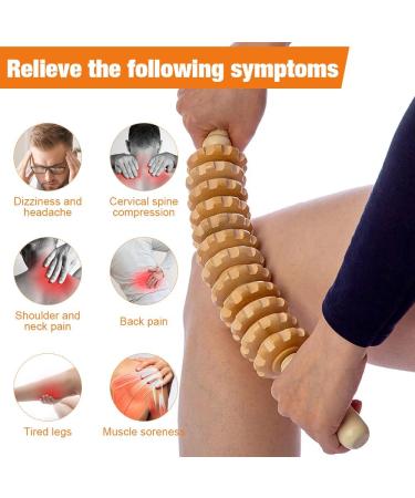 Riisoyu Wood Massage Roller Set - Fascia Trigger Point Relief Tool for Back Legs Neck & Muscle Relaxation - Buy Online on GoSupps.com